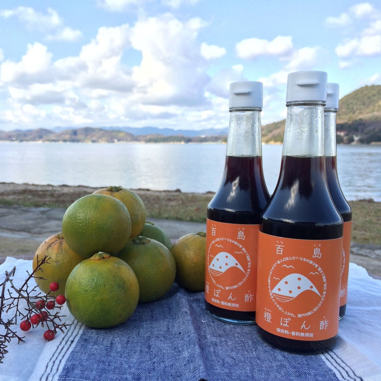だいだい果汁がた～っぷり入った百島橙ぽん酢　無添加・無香料　(300ml １本)